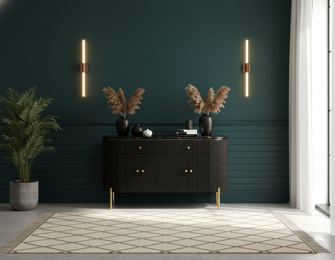 Designer Black Sideboard Cabinet| Modern Storage Furniture