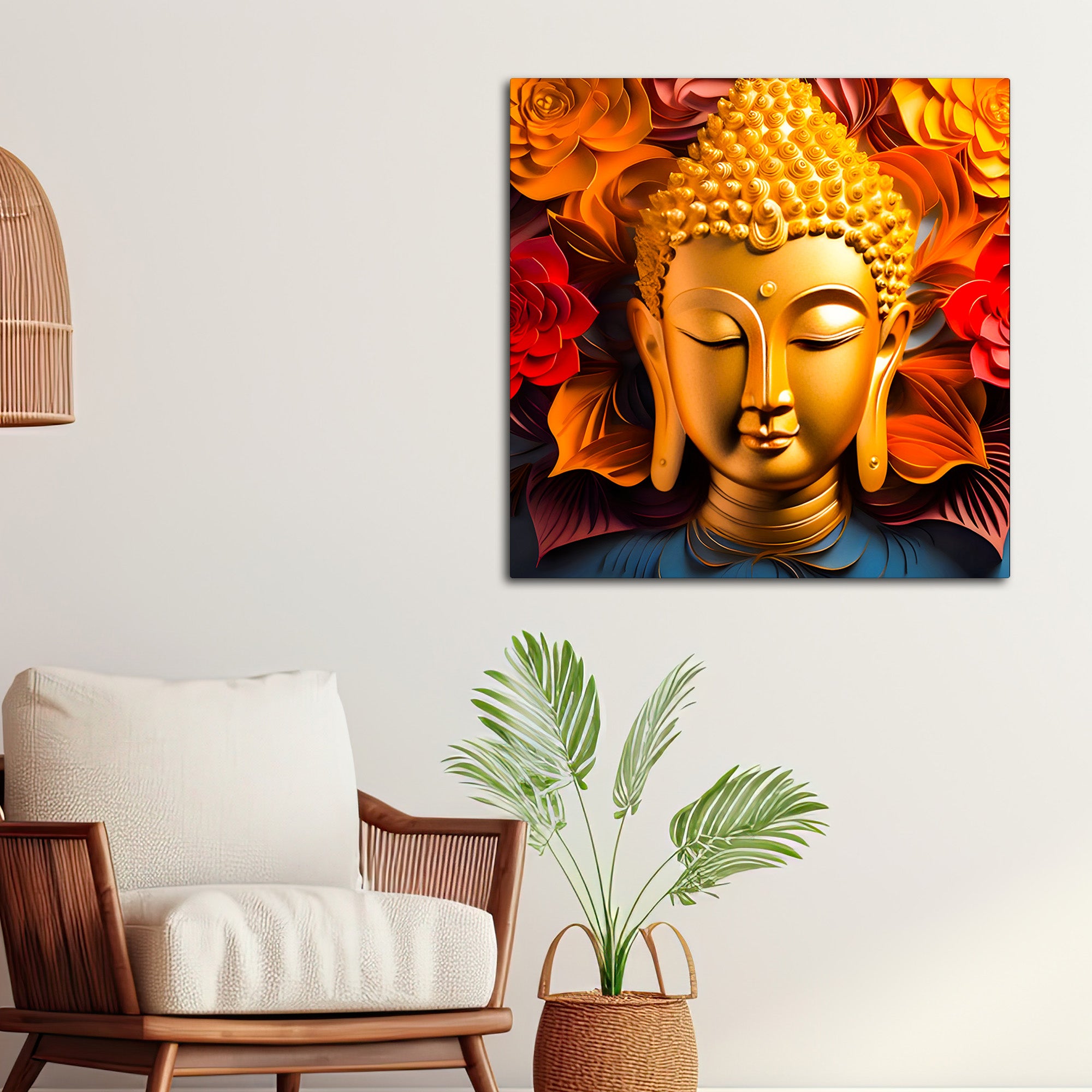 Designer Buddha Canvas Wall Painting for Stylish Decor