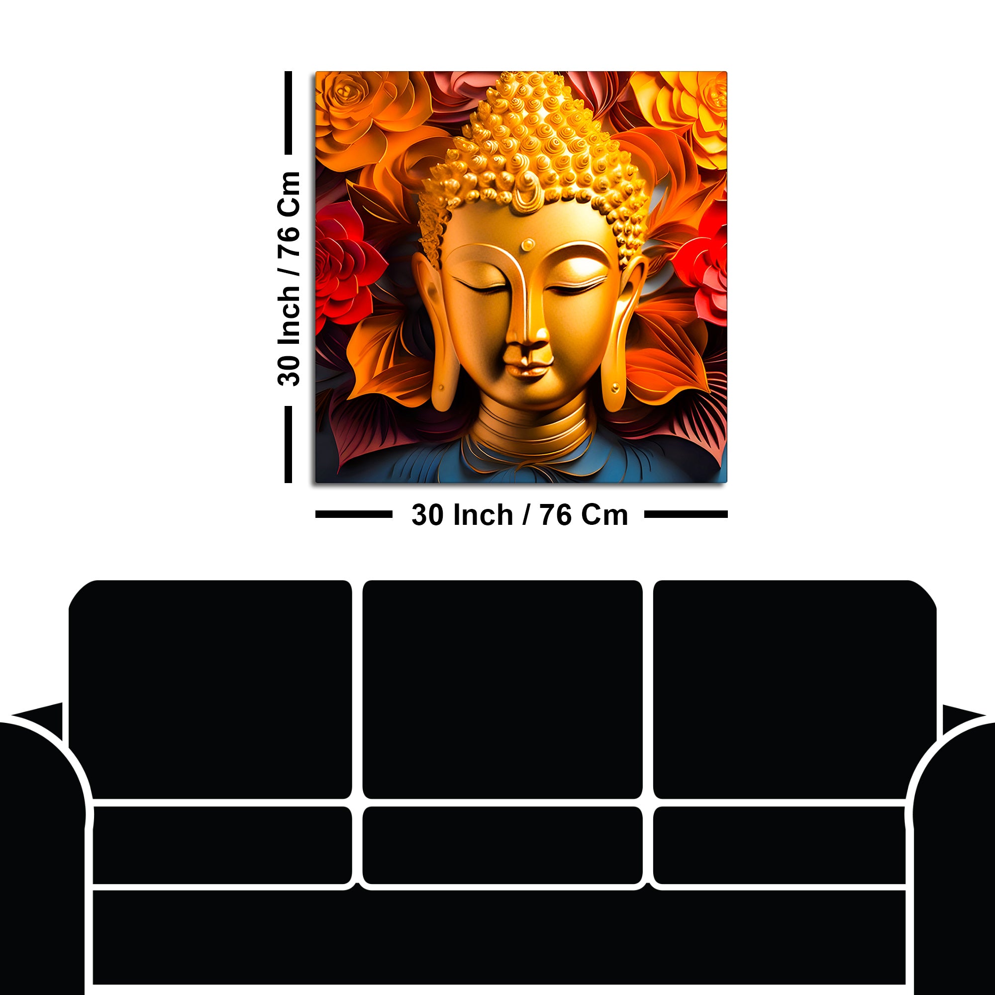 Designer Buddha Canvas Wall Painting for Stylish Decor