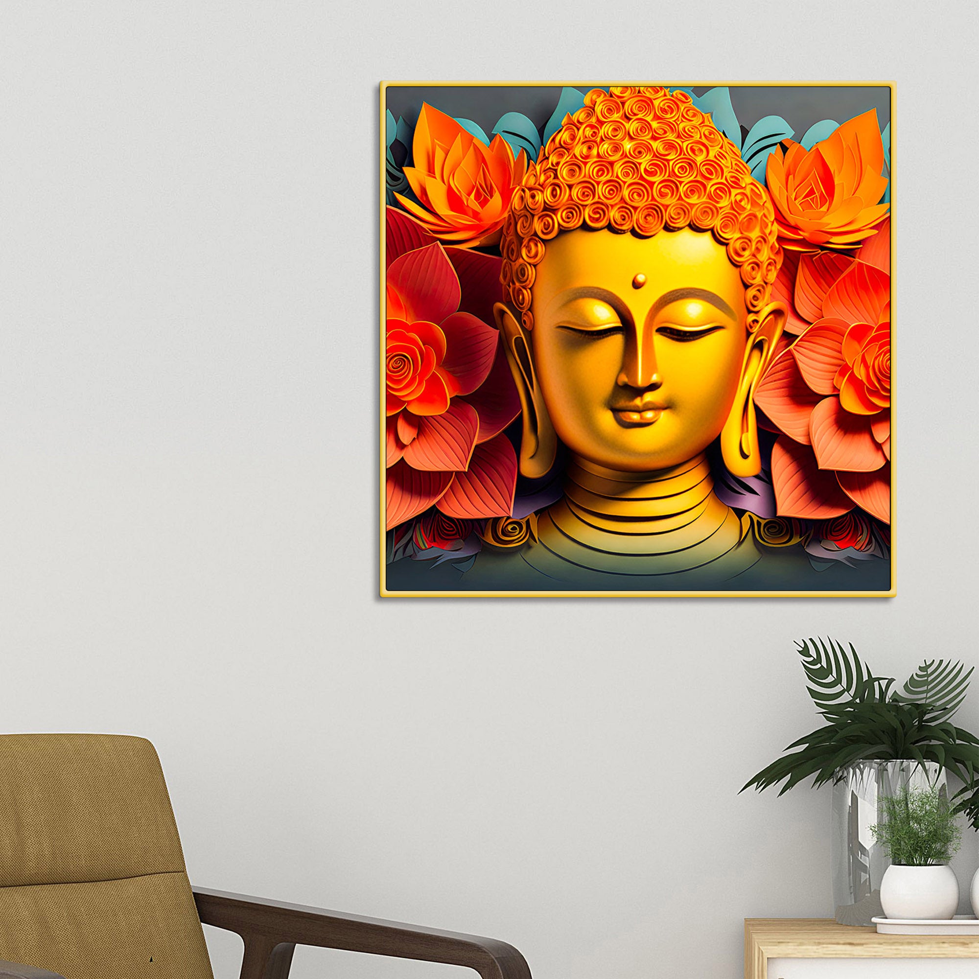 Designer Buddha Canvas Wall Painting for Stylish Interiors
