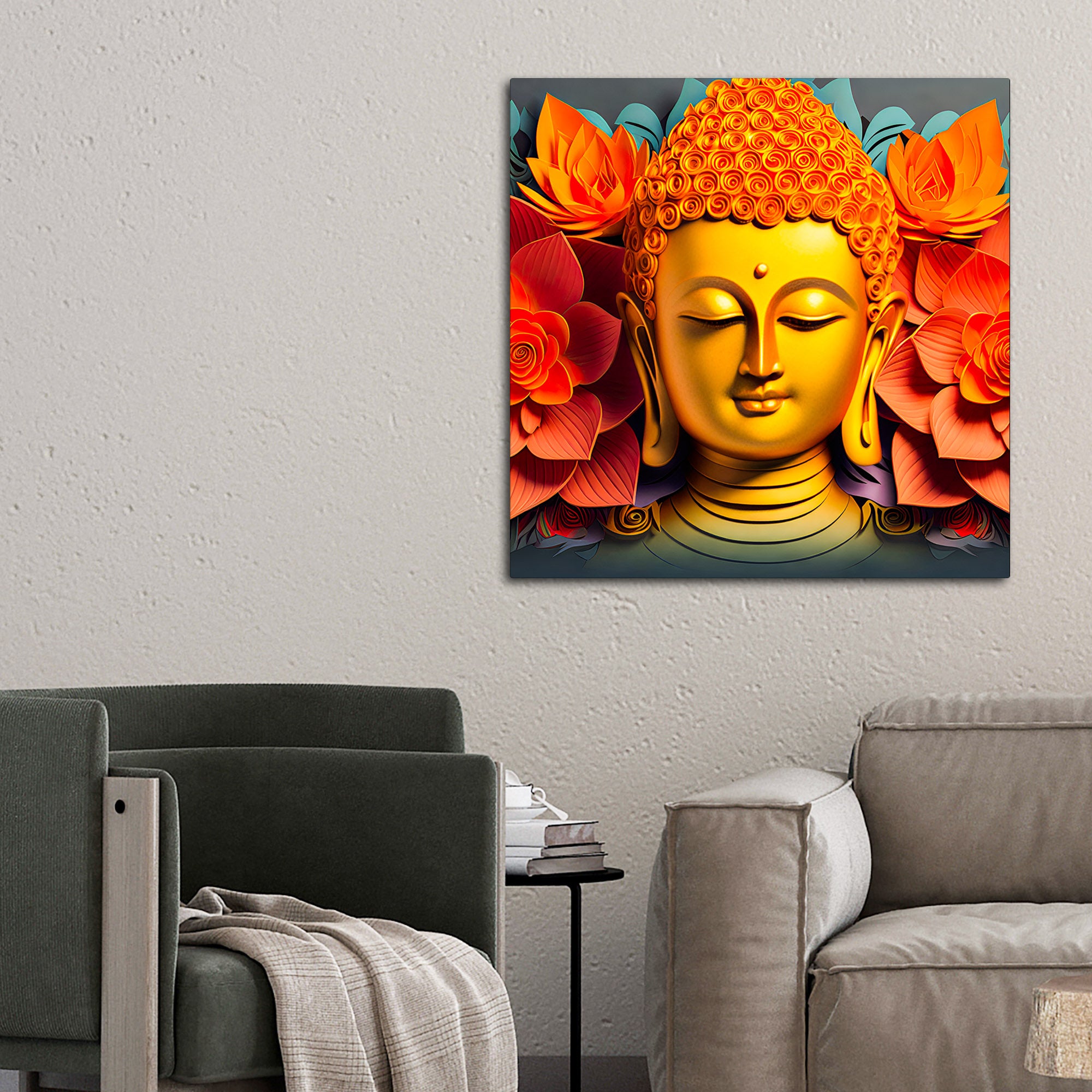 Designer Buddha Canvas Wall Painting for Stylish Interiors