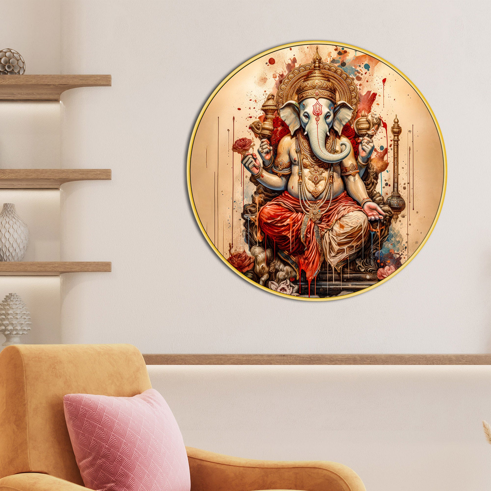 designer-divine-ganesh-ji-round-wall-art-painting
