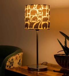 Designer Elephant Shade Table Lamp with Silver Finish Base