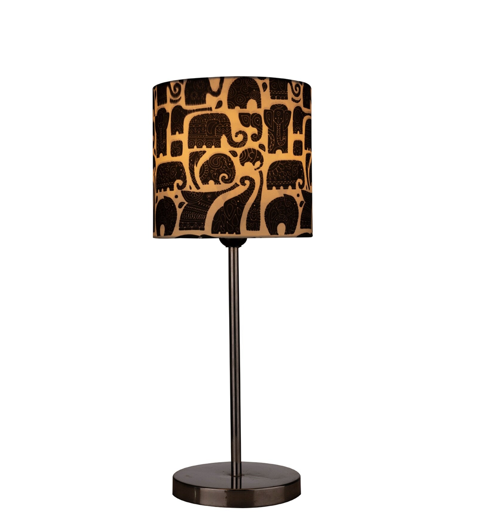 Designer Elephant Shade Table Lamp with Silver Finish Base