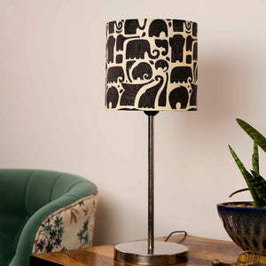 Designer Elephant Shade Table Lamp with Silver Finish Base