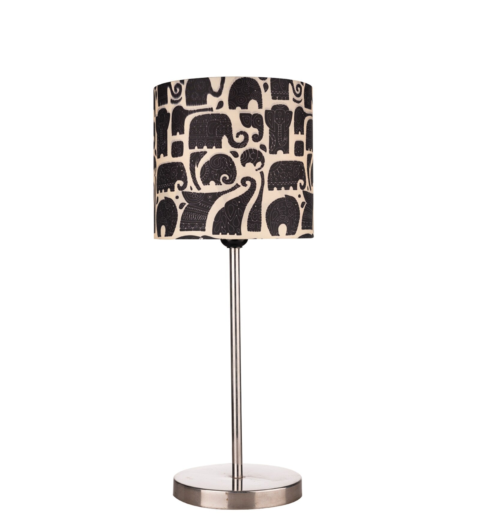 Designer Elephant Shade Table Lamp with Silver Finish Base