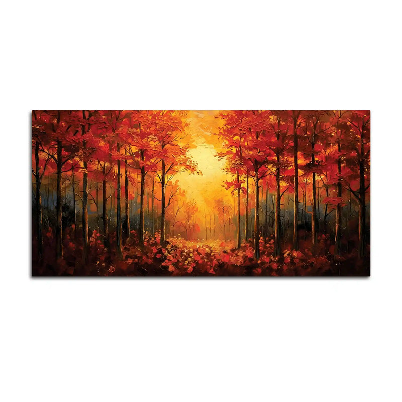Designer Fall Trees Canvas Painting for Wall Décor