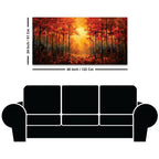 Designer Fall Trees Canvas Painting for Wall Décor