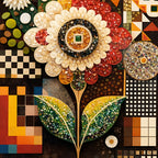 designer-floral-mosaic-pattern-floating-frame-crystal-wall-painting-set-of-3