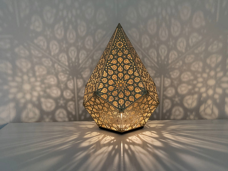 Designer Floral Shadow Casting Table Light