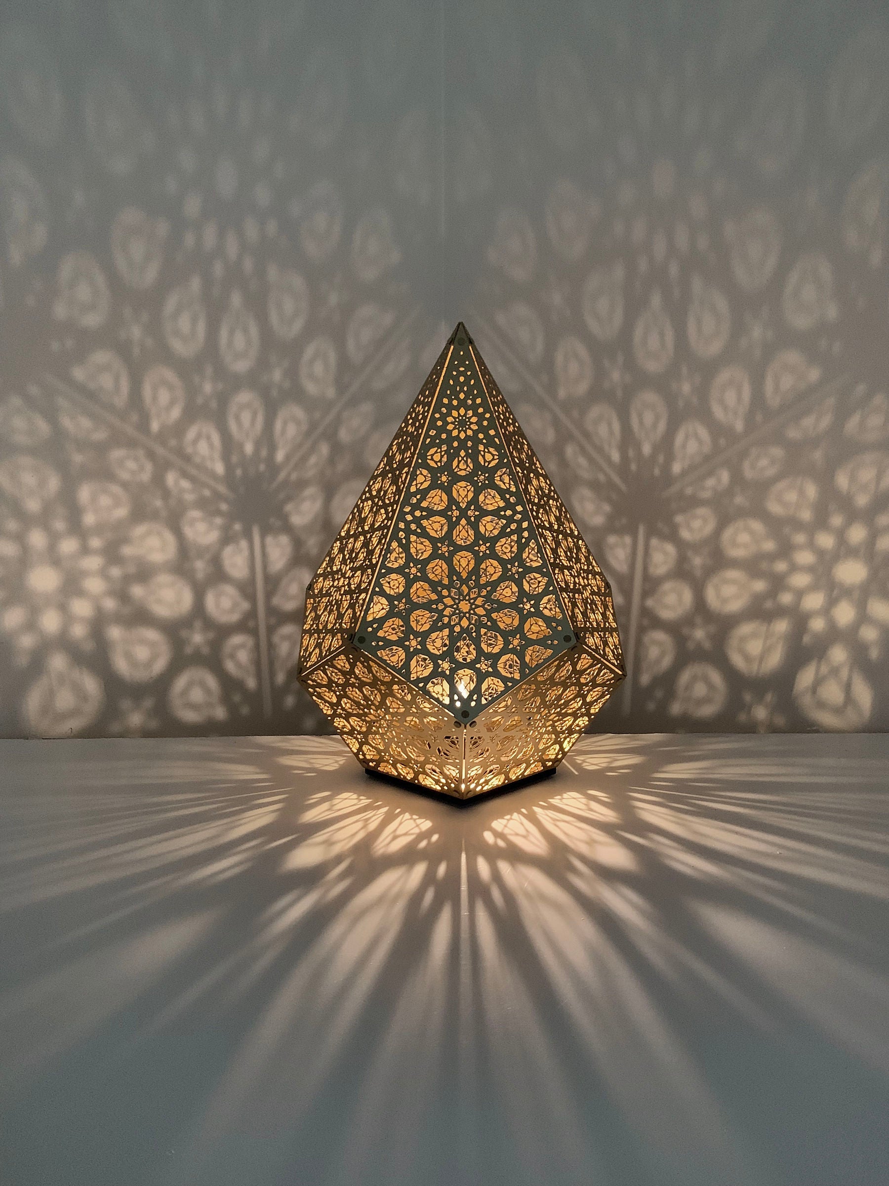 Designer Floral Shadow Casting Table Light