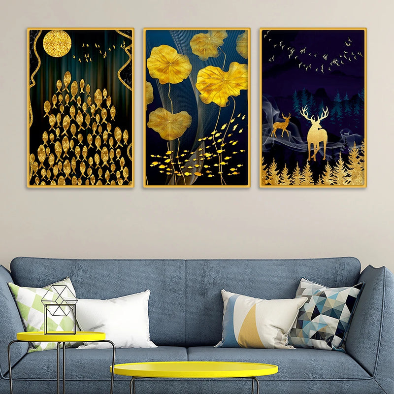 Designer Forest Canvas Wall Painting Set of Three