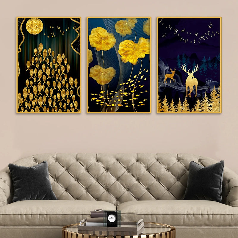 Designer Forest Canvas Wall Painting Set of Three