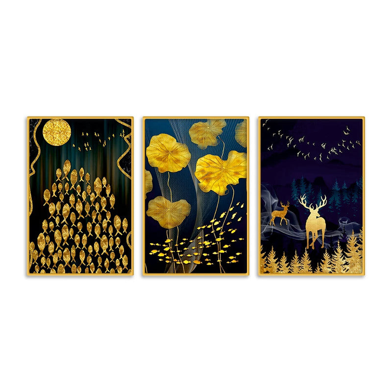 Designer Forest Canvas Wall Painting Set of Three