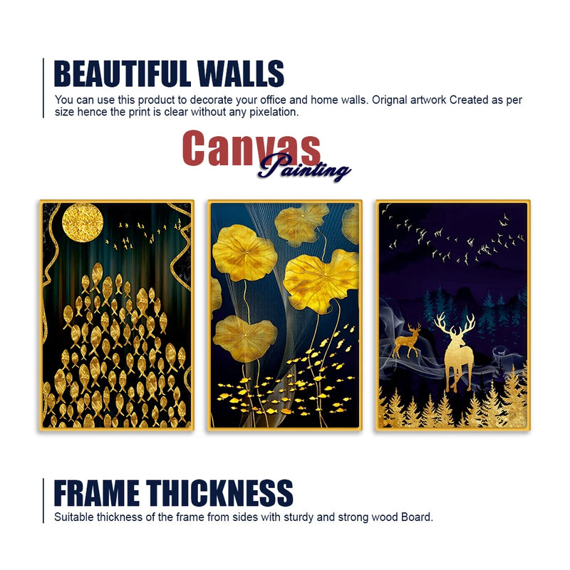 Designer Forest Canvas Wall Painting Set of Three