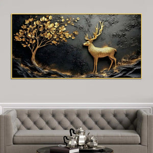 designer-golden-deer-canvas-painting-for-wall-decor