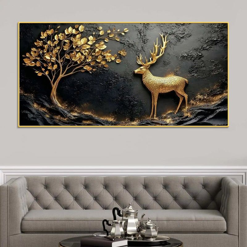 designer-golden-deer-canvas-painting-for-wall-decor