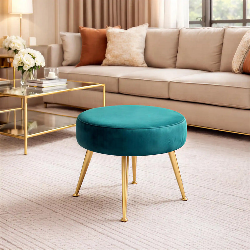 designer-green-velvet-vanity-seat-with-sturdy-golden-legs