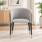 Designer Grey Barrel Lounge Chair with Black & Gold Legs