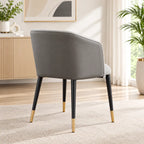 Designer Grey Barrel Lounge Chair with Black & Gold Legs