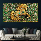 Designer Horse Crystal Glass Wall Painting