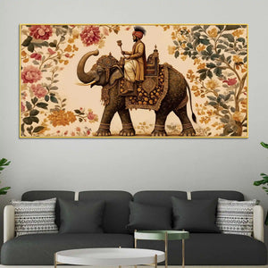 Designer Indian Elephant Canvas Wall Art Royal Painting