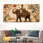 Designer Indian Elephant Canvas Wall Art Royal Painting