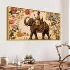 Designer Indian Elephant Canvas Wall Art Royal Painting
