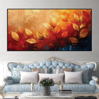 designer-leaves-canvas-painting-for-living-room-wall-decor