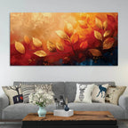 Designer Leaves Canvas Painting for Living Room Wall Decor