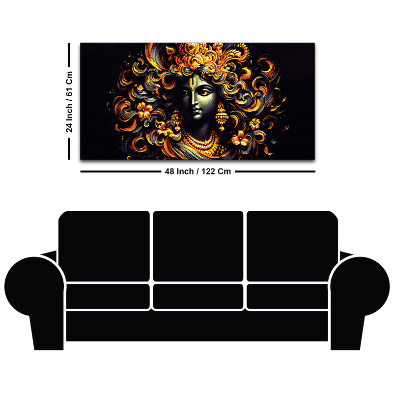 Designer Lord Krishna Canvas Painting for Luxury Wall Decoration