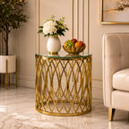 Designer Metallic Cage Pattern with Golden Metal Finish