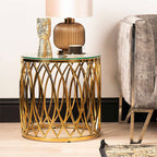 Designer Metallic Cage Pattern with Golden Metal Finish