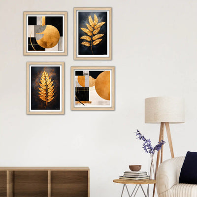 Designer Modern Wall Art Frame Set of 4 for Stylish Home Decoration
