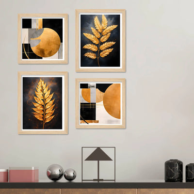 Designer Modern Wall Art Frame Set of 4 for Stylish Home Decoration