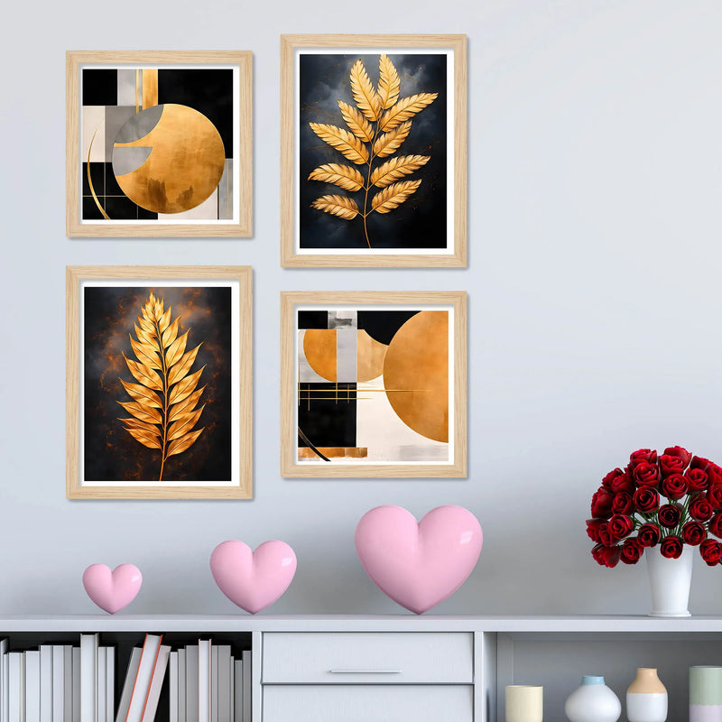 Designer Modern Wall Art Frame Set of 4 for Stylish Home Decoration
