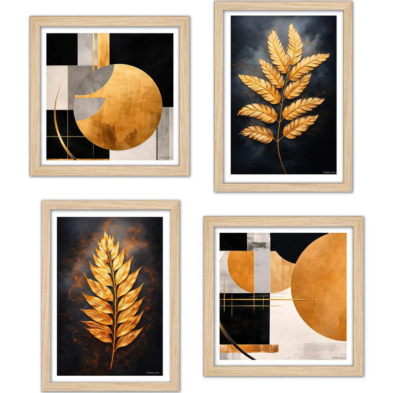 Designer Modern Wall Art Frame Set of 4 for Stylish Home Decoration