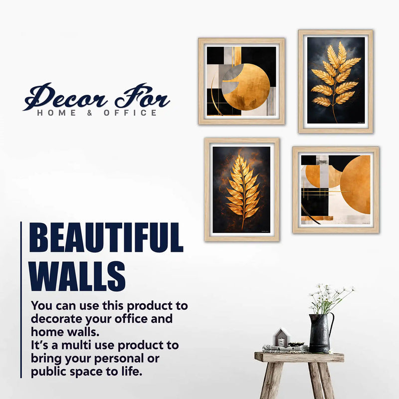 Designer Modern Wall Art Frame Set of 4 for Stylish Home Decoration