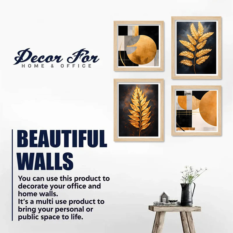 Designer Modern Wall Art Frame Set of 4 for Stylish Home Decoration