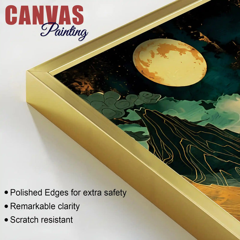 Designer Moonlit Mountain Canvas Painting