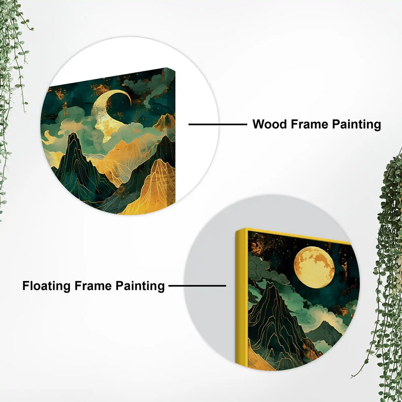 Designer Moonlit Mountain Canvas Painting