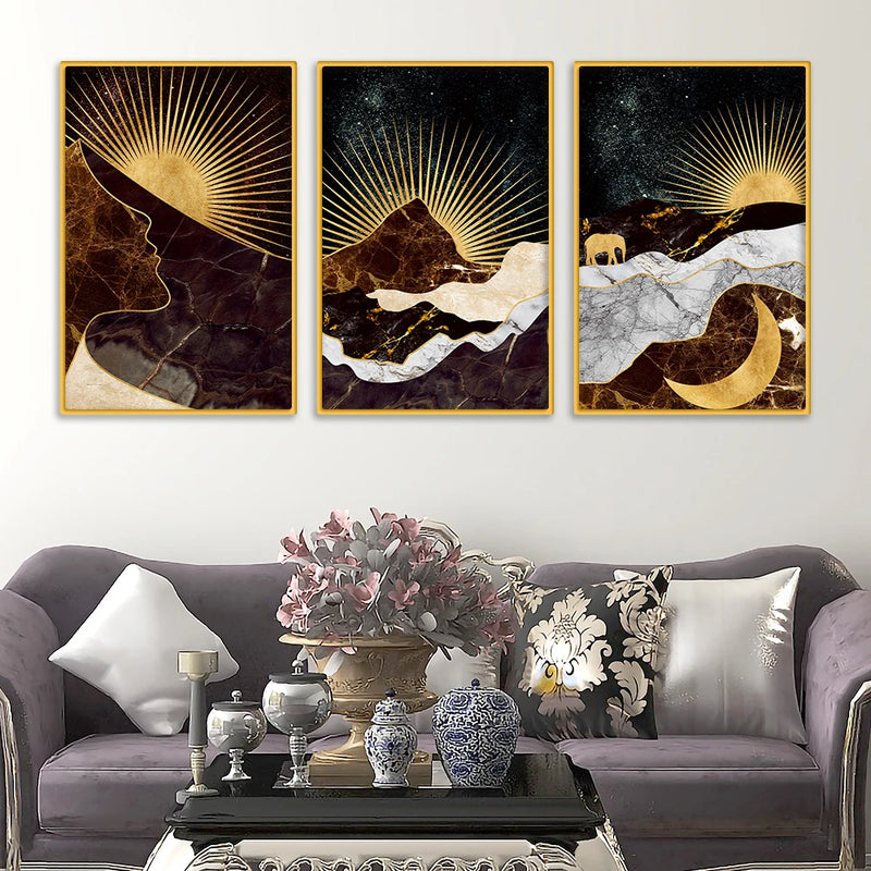 Designer Nature Art Canvas Wall Painting Set of Three