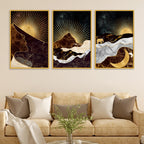 Designer Nature Art Canvas Wall Painting Set of Three