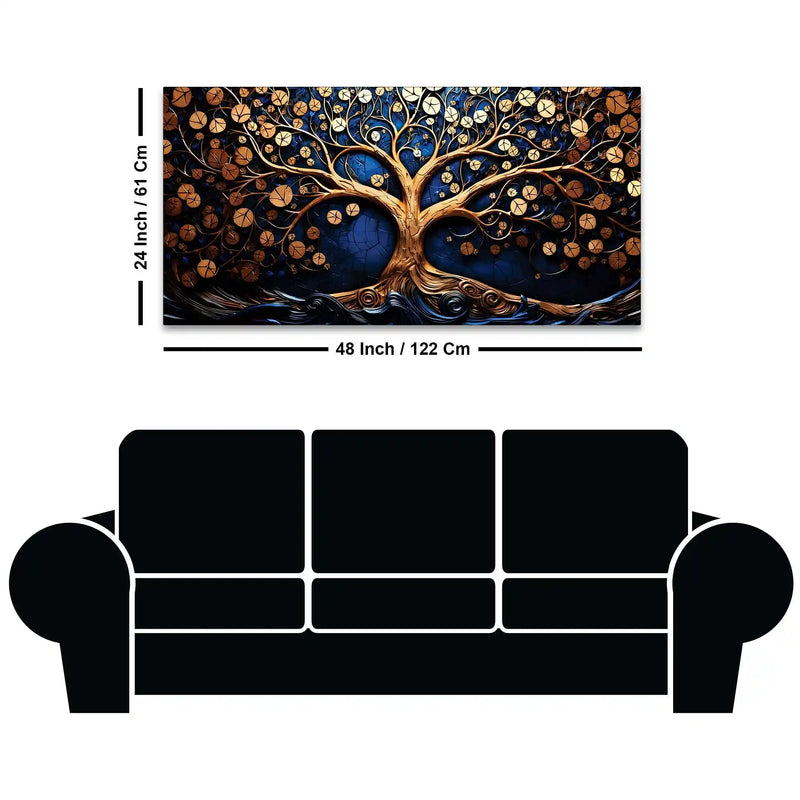 Designer Nature Tree of Life Canvas Painting for Home & Office Décor
