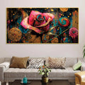 Designer Pink Rose Abstract Canvas Wall Painting for Luxury Interiors