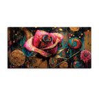 Designer Pink Rose Abstract Canvas Wall Painting for Luxury Interiors