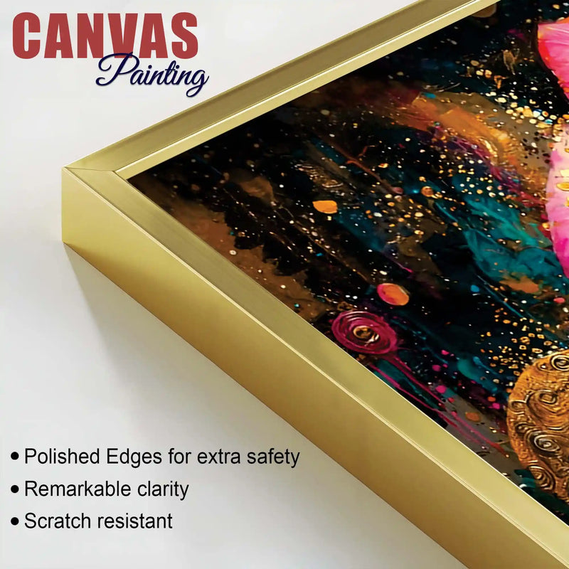 Designer Pink Rose Abstract Canvas Wall Painting for Luxury Interiors