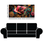 Designer Pink Rose Abstract Canvas Wall Painting for Luxury Interiors