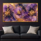 Designer Purple Flower Crystal Glass Wall Painting