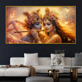 Designer Radha Krishna Crystal Glass Wall Painting for Home Décor